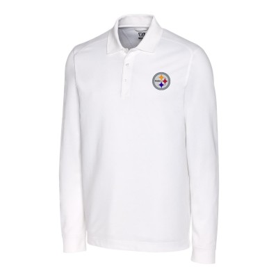 Pittsburgh Steelers Cutter & Buck White Advantage Long Sleeve Polo