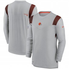 Футболка с длинным рукавом Cleveland Browns Nike Sideline Player UV Performance - Gray