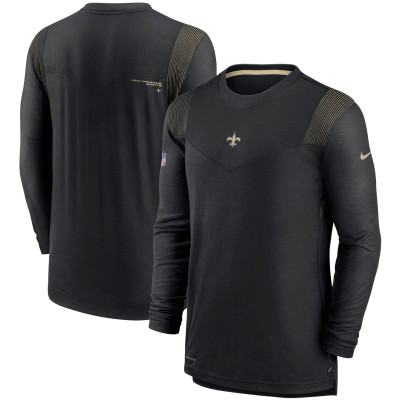 Футболка с длинным рукавом New Orleans Saints Nike Black Sideline Player UV Performance