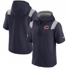 Толстовка на молнии Chicago Bears Nike Sideline Showout Short Sleeve - Navy