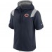 Толстовка на молнии Chicago Bears Nike Sideline Showout Short Sleeve - Navy