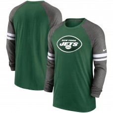 Футболка с длинным рукавом New York Jets Nike Performance Raglan - Green/Charcoal