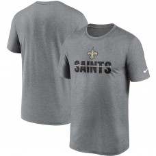 Футболка New Orleans Saints Nike Legend Microtype Performance - Heathered Charcoal