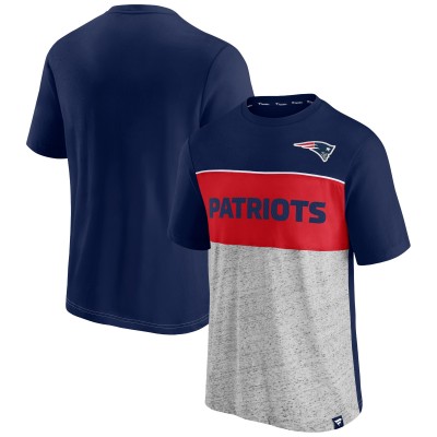 Футболка New England Patriots Colorblock - Navy/Heathered Gray