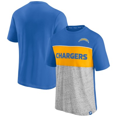 Футболка Los Angeles Chargers Colorblock - Powder Blue/Heathered Gray
