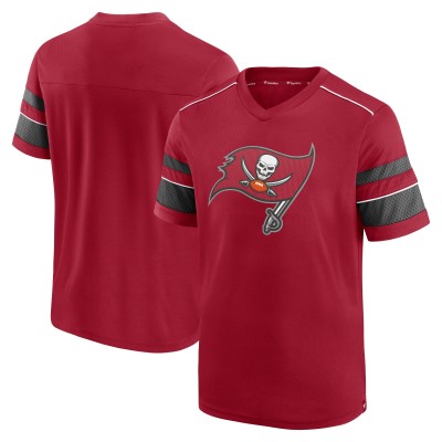 Футболка с V-образным вырезом Tampa Bay Buccaneers Textured Hashmark - Red