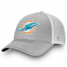 Miami Dolphins Fundamental Trucker Unstructured Adjustable Hat - Gray/White