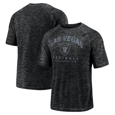 Las Vegas Raiders Fanatics Black Shade Battle Ready Raglan Space-Dye ?T-Shirt