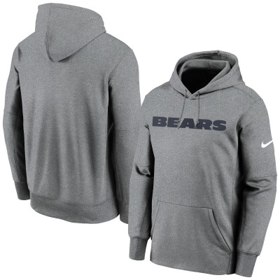 Толстовка Chicago Bears Nike Wordmark Therma Performance - Heathered Charcoal