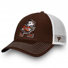 Cleveland Browns Fundamental Vintage Trucker Snapback Hat - Brown/White