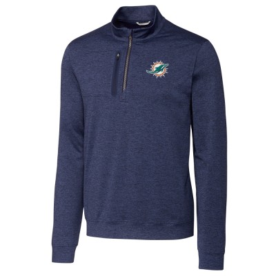 Miami Dolphins Cutter & Buck Navy Stealth Quarter-Zip Jacket
