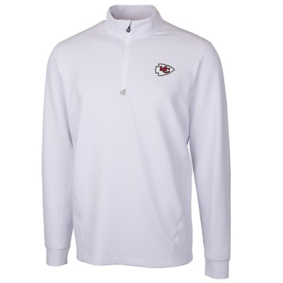 Kansas City Chiefs Cutter & Buck Traverse Quarter-Zip Pullover Jacket - White - оригинальная атрибутика Канзас-Сити Чифс