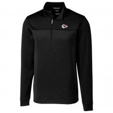 Кофта с короткой молнией Kansas City Chiefs Cutter & Buck Traverse Stripe - Black