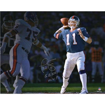 Autographed New York Giants Phil Simms Fanatics Authentic 16 x 20 Super Bowl XXI vs. Broncos Photograph with SB XXI MVP Inscription