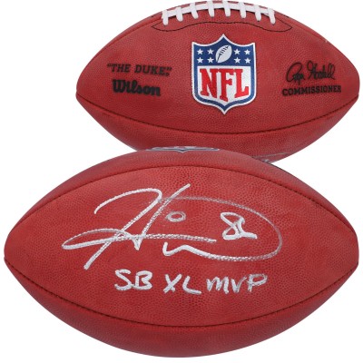 Autographed Pittsburgh Steelers Hines Ward Fanatics Authentic Wilson Duke Full Color Pro Football with SB XL MVP Inscription