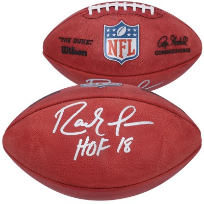 Autographed Minnesota Vikings Randy Moss Fanatics Authentic Duke Full Color Pro Football with HOF 18 Inscription