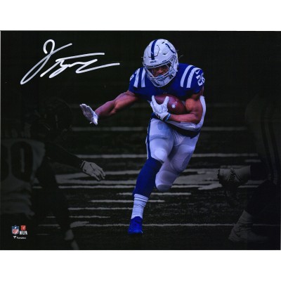 Autographed Indianapolis Colts Jonathan Taylor Fanatics Authentic 11 x 14 Stiff Arm Spotlight Photograph