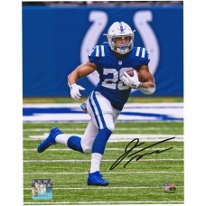 Autographed Indianapolis Colts Jonathan Taylor Fanatics Authentic 8 x 10 Royal Jersey Running Photograph