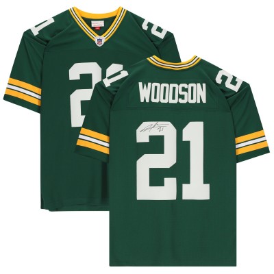Игровая джерси Autographed Green Bay Packers Charles Woodson Fanatics Authentic Green Mitchell & Ness Super Bowl XLV Throwback Replica