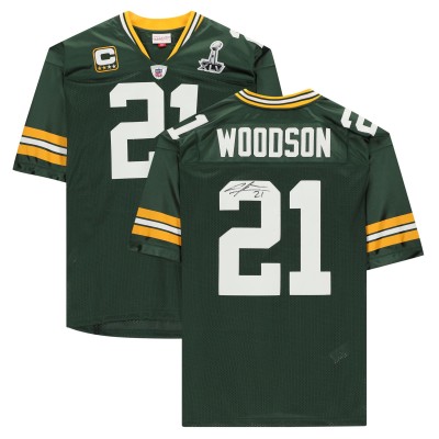 Игровая джерси Autographed Green Bay Packers Charles Woodson Fanatics Authentic Green Mitchell & Ness Super Bowl XLV Throwback Authentic