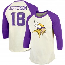 Футболка с рукавом 3/4 Justin Jefferson Minnesota Vikings Player - Cream/Purple