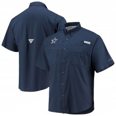 Dallas Cowboys Columbia Tamiami Omni-Shade Button-Down Shirt - Navy