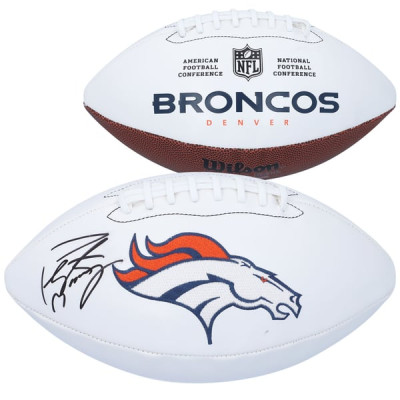Autographed Denver Broncos Peyton Manning Fanatics Authentic Wilson White Panel Football