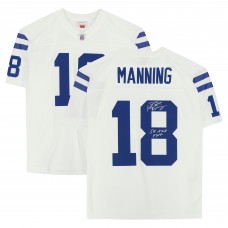 Autographed Indianapolis Colts Peyton Manning Fanatics Authentic White Mitchell & Ness Replica Jersey with SB XLI MVP Inscription