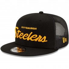 Бейсболка Pittsburgh Steelers New Era Script Trucker 9FIFTY - Black