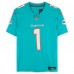 Игровая джерси Tua Tagovailoa Miami Dolphins Autographed Fanatics Authentic Aqua Throwback Nike Limited