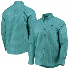 Carolina Panthers Cutter & Buck Anchor Gingham Long Sleeve Button-Up Shirt - Green