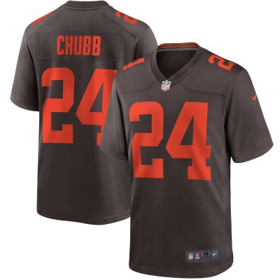 Игровая джерси Cleveland Browns Nick Chubb Nike Brown Alternate Game