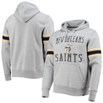Толстовка с капюшоном New Orleans Saints Double Block Throwback - Heathered Gray