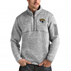 Кофта с короткой молнией Jacksonville Jaguars Antigua Team Logo Fortune - Heather Gray