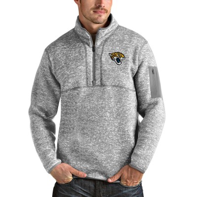 Кофта с короткой молнией Jacksonville Jaguars Antigua Team Logo Fortune - Heather Gray