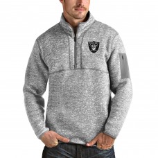 Кофта на короткой молнии Las Vegas Raiders Antigua Team Logo Fortune - Heather Gray