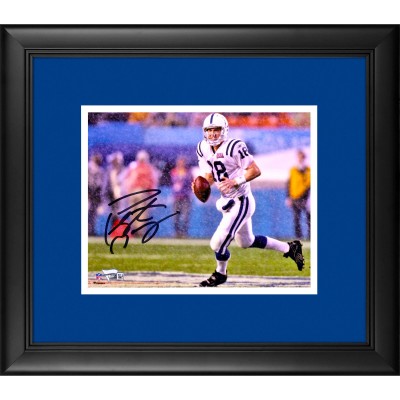 Autographed Indianapolis Colts Peyton Manning Fanatics Authentic Framed 8 x 10 Super Bowl XLI Running in Rain Photograph