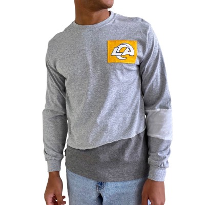 Los Angeles Rams Refried Apparel Sustainable Angle Long Sleeve T-Shirt - Gray - оригинальная атрибутика Лос-Анджелес Рэмс