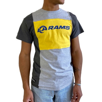 Los Angeles Rams Refried Apparel Sustainable Split T-Shirt - Heather Gray - оригинальная атрибутика Лос-Анджелес Рэмс
