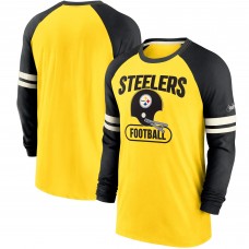 Футболка с длинным рукавом Pittsburgh Steelers Nike Throwback - Gold/Black