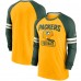 Футболка с длинным рукавом Green Bay Packers Nike Throwback - Gold/Green