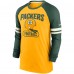 Футболка с длинным рукавом Green Bay Packers Nike Throwback - Gold/Green