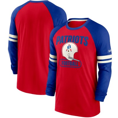 Футболка с длинным рукавом New England Patriots Nike Throwback - Red/Royal