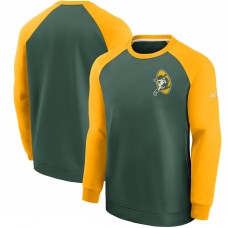 Green Bay Packers Nike Historic Raglan Crew Performance Sweater - Green/Gold