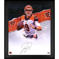 Autographed Cincinnati Bengals Joe Burrow Fanatics Authentic Framed 20 x 24 Skyline Series In Focus Photograph