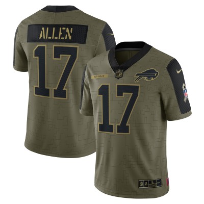 Игровая джерси Josh Allen Buffalo Bills Nike Salute To Service Limited Player - Olive