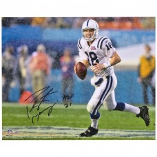 Autographed Indianapolis Colts Peyton Manning Fanatics Authentic 16 x 20 Action Photograph with HOF 21 Inscription