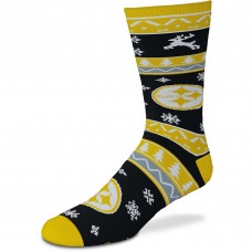 Pittsburgh Steelers For Bare Feet Holiday Pattern Crew Socks