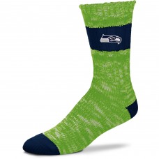 Seattle Seahawks For Bare Feet Womens Alpine Stripes Crew Socks