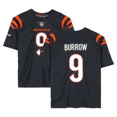 Autographed Cincinnati Bengals Joe Burrow Fanatics Authentic Black Nike Alternate Limited Jersey